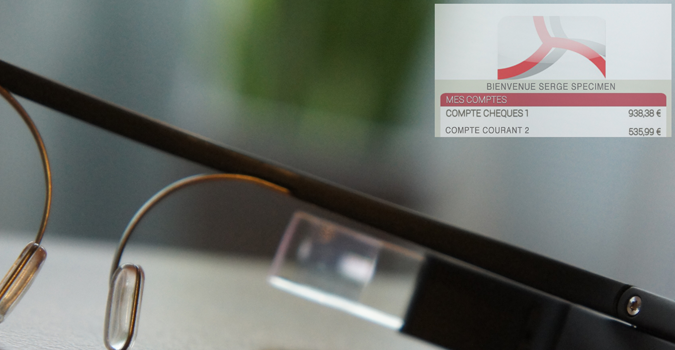 Aperçu de l'application Crédit Mutuel sur Google Glass
